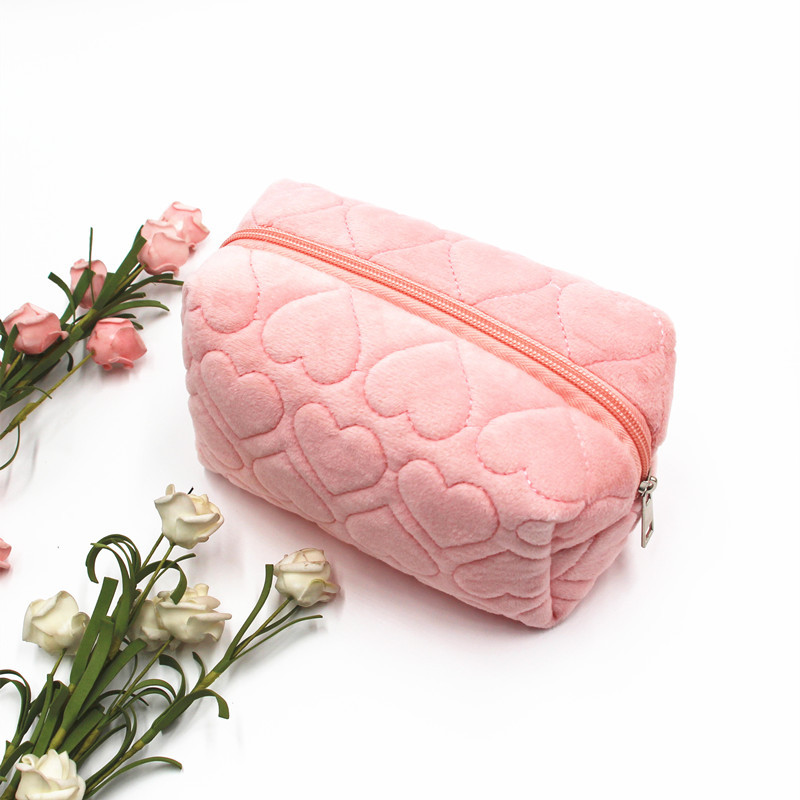 1 Piece Simple Series Cute Heart Polyester Women's Makeup Bags h5 